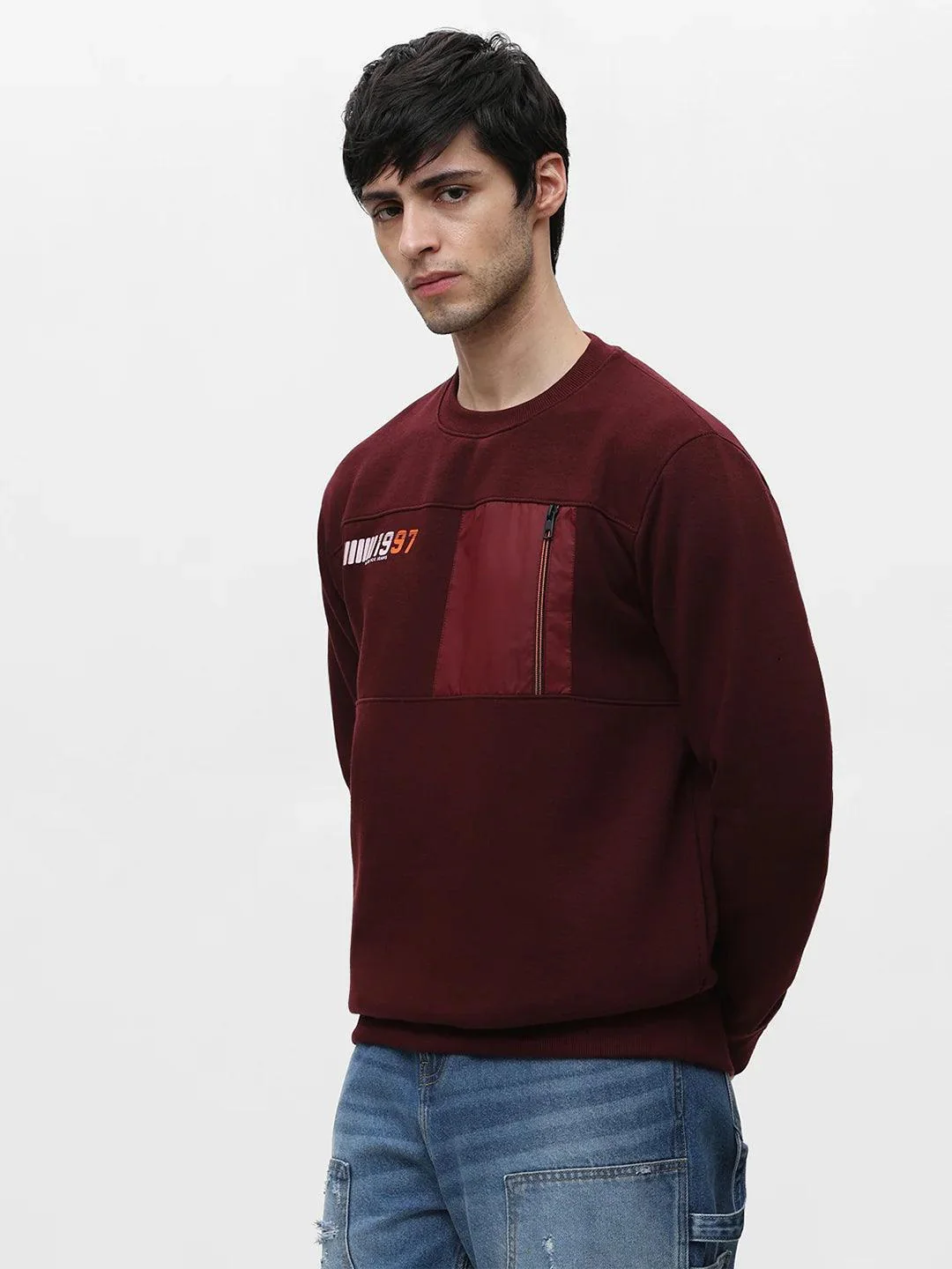 Wine Printed Sweatshirt - Image 3