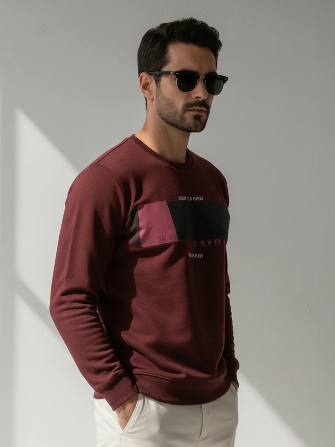 Wine Printed Sweatshirt - Image 3