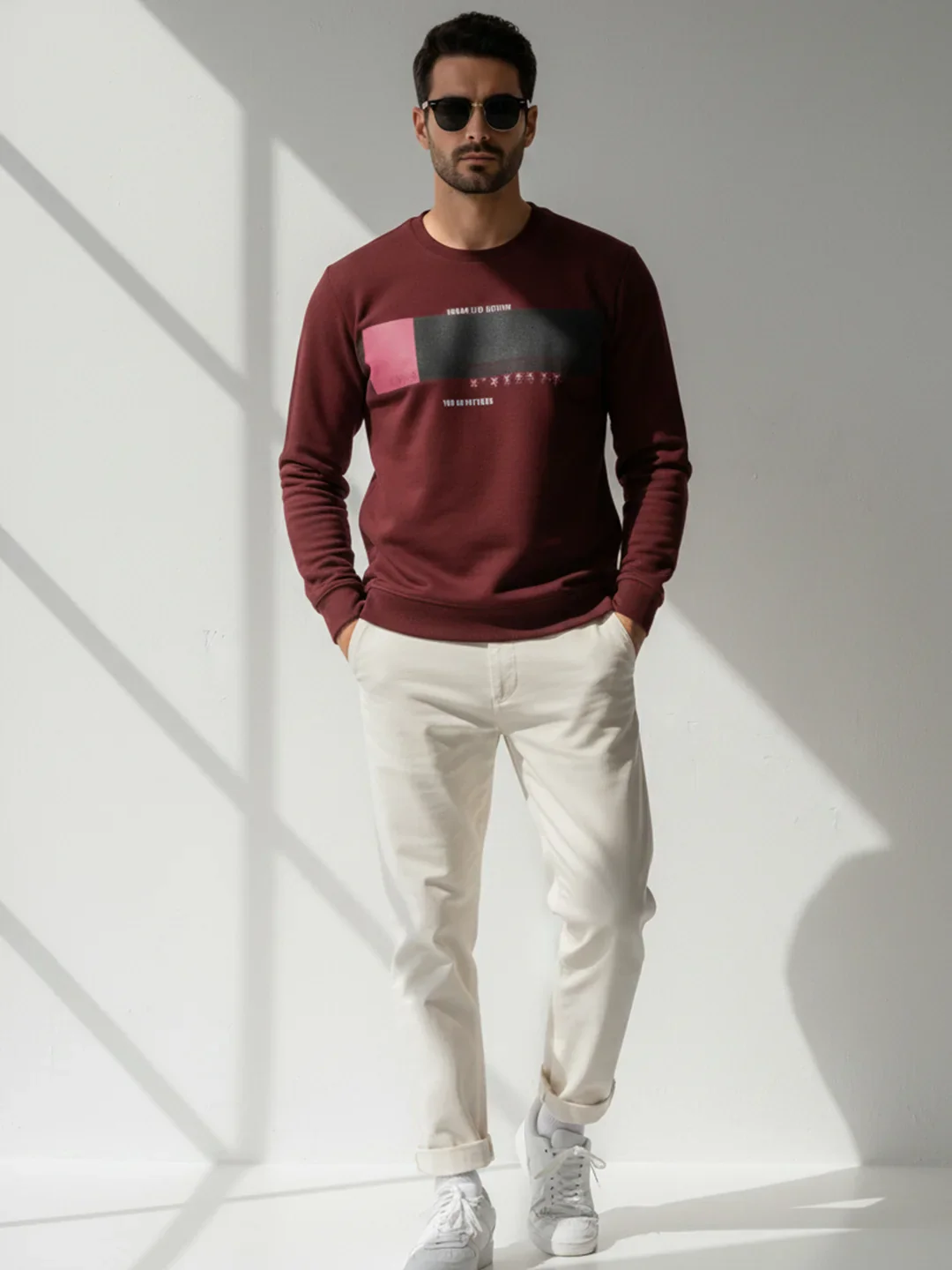 Wine Printed Sweatshirt - Image 5