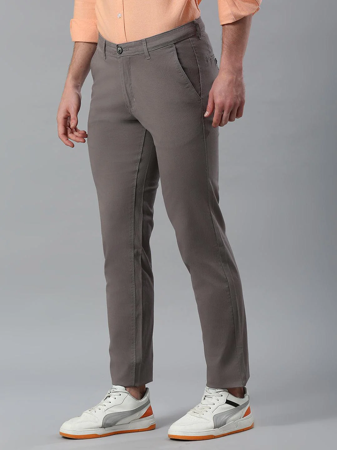 Light Grey Narrow Chino Pants - Image 3