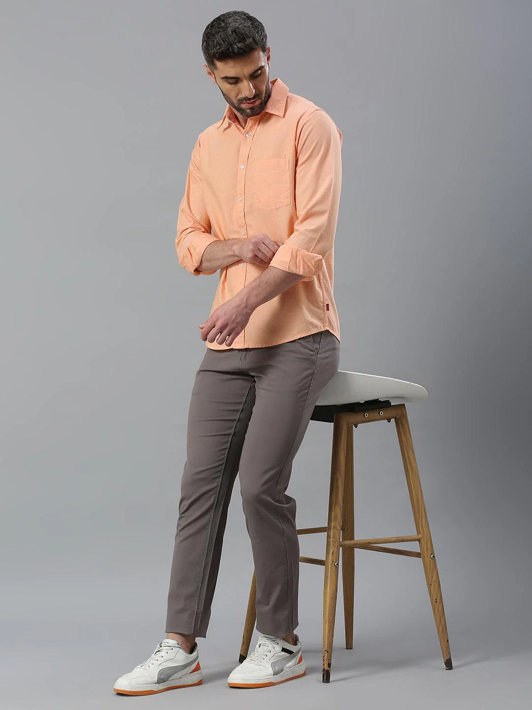 Light Grey Narrow Chino Pants - Image 8