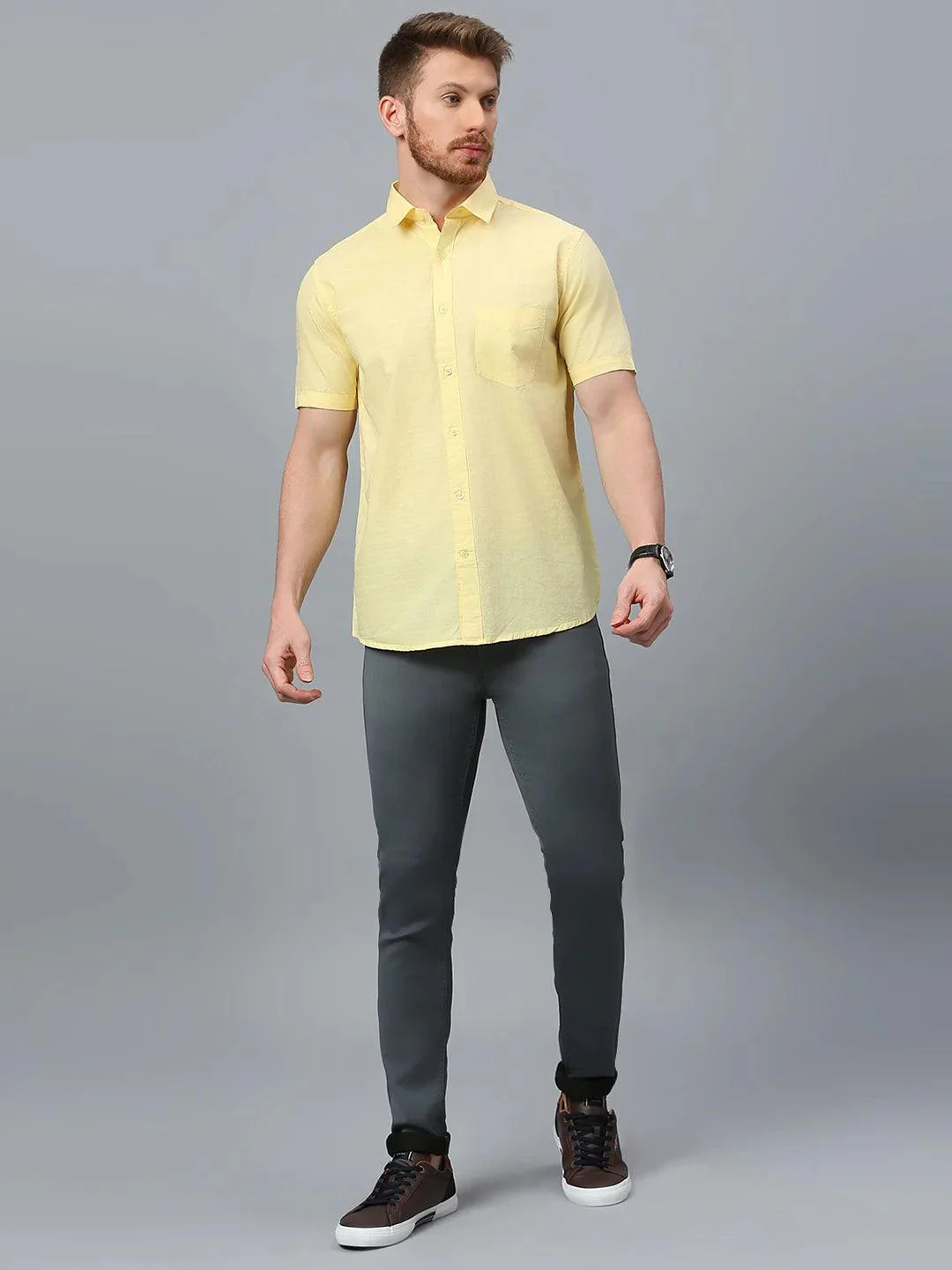 Yellow Solid Shirt - Image 8
