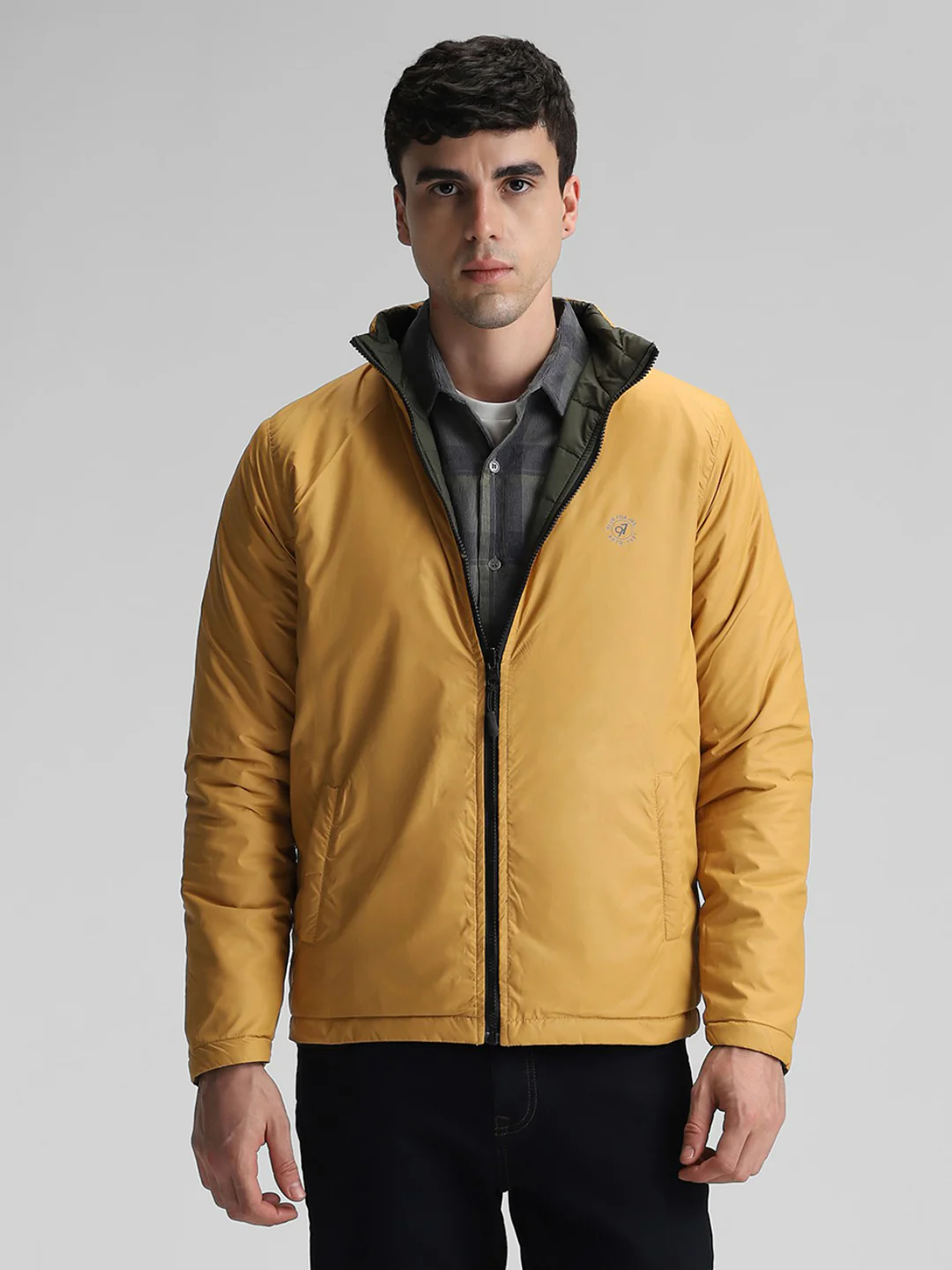 Reversible Mustard Olive Jacket - Image 3