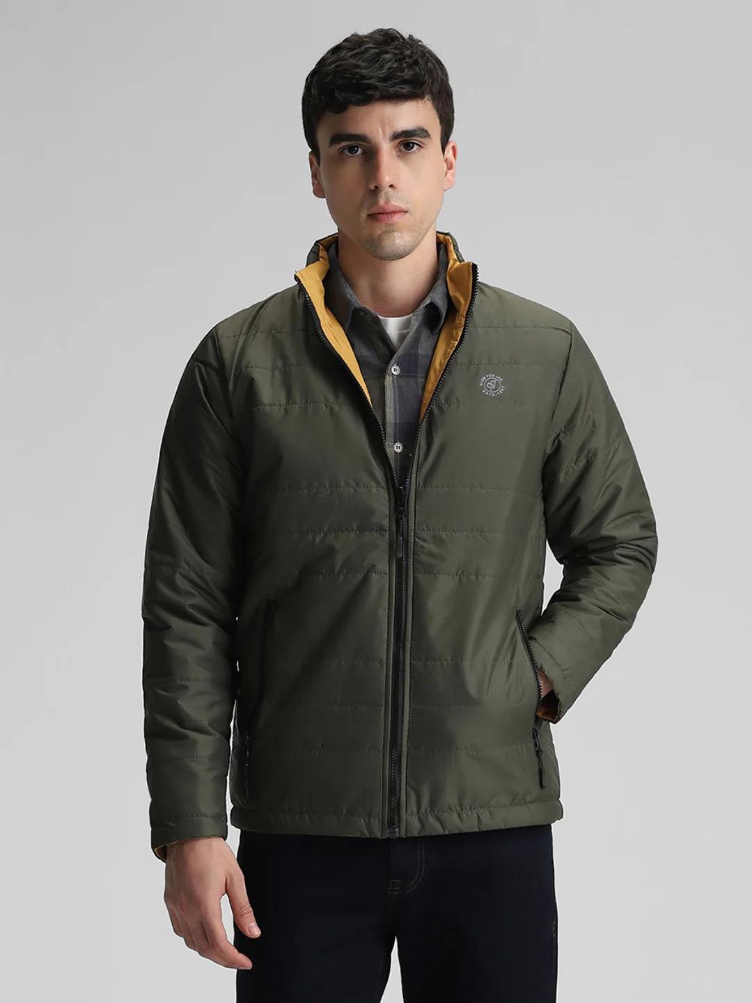 Reversible Mustard Olive Jacket - Image 4