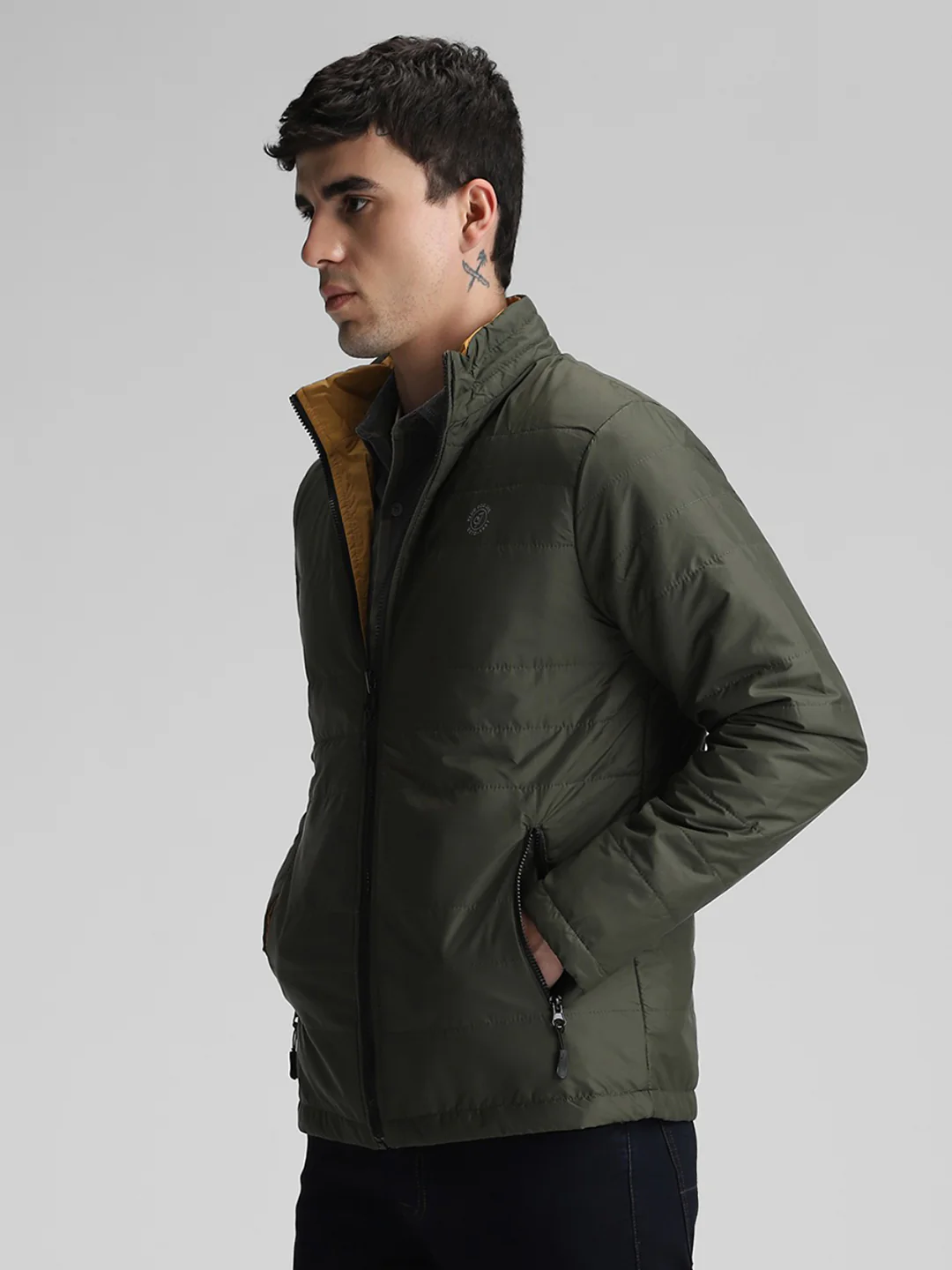 Reversible Mustard Olive Jacket - Image 6