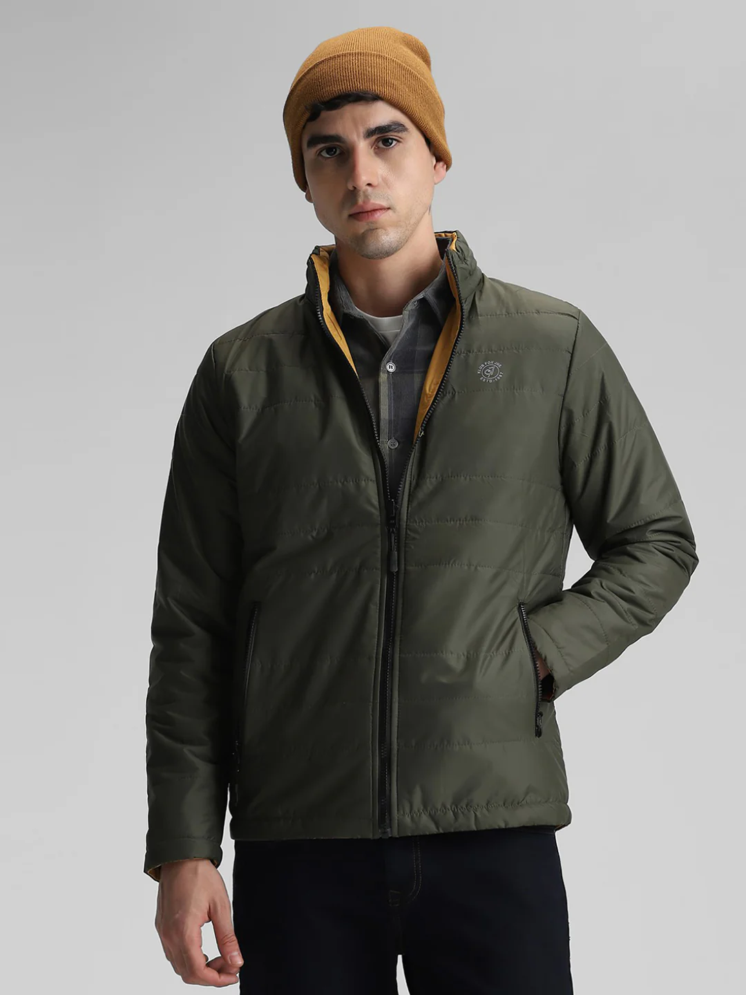 Reversible Mustard Olive Jacket - Image 9