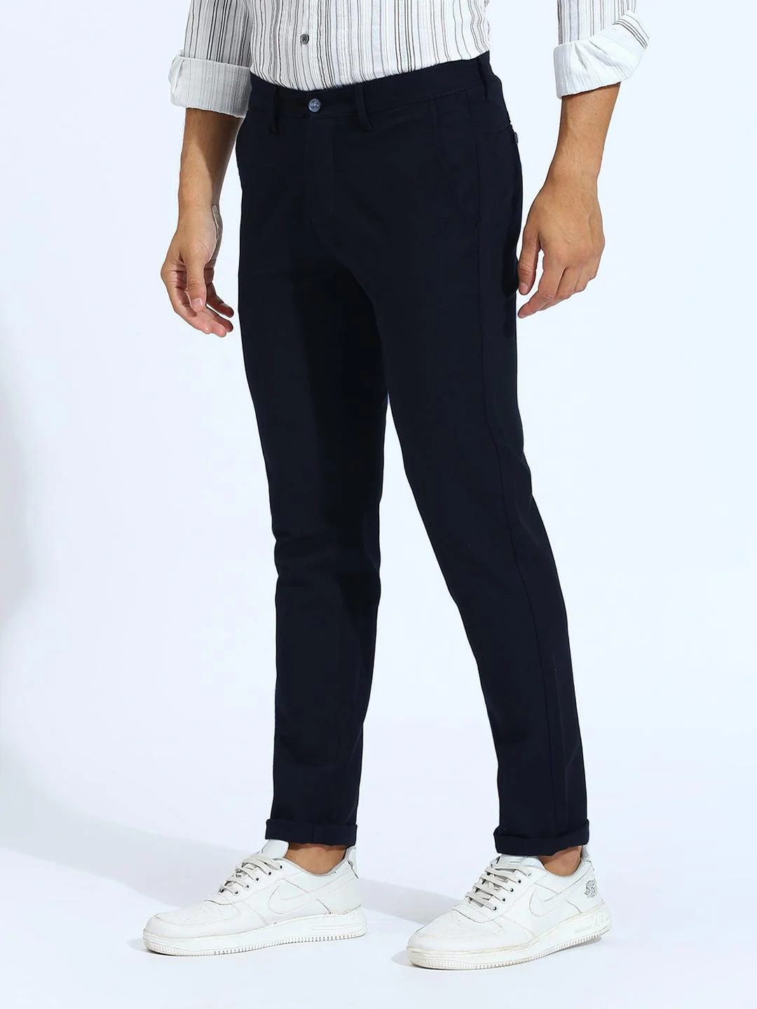 Stretchable Dark Navy Chino Pants - Image 3