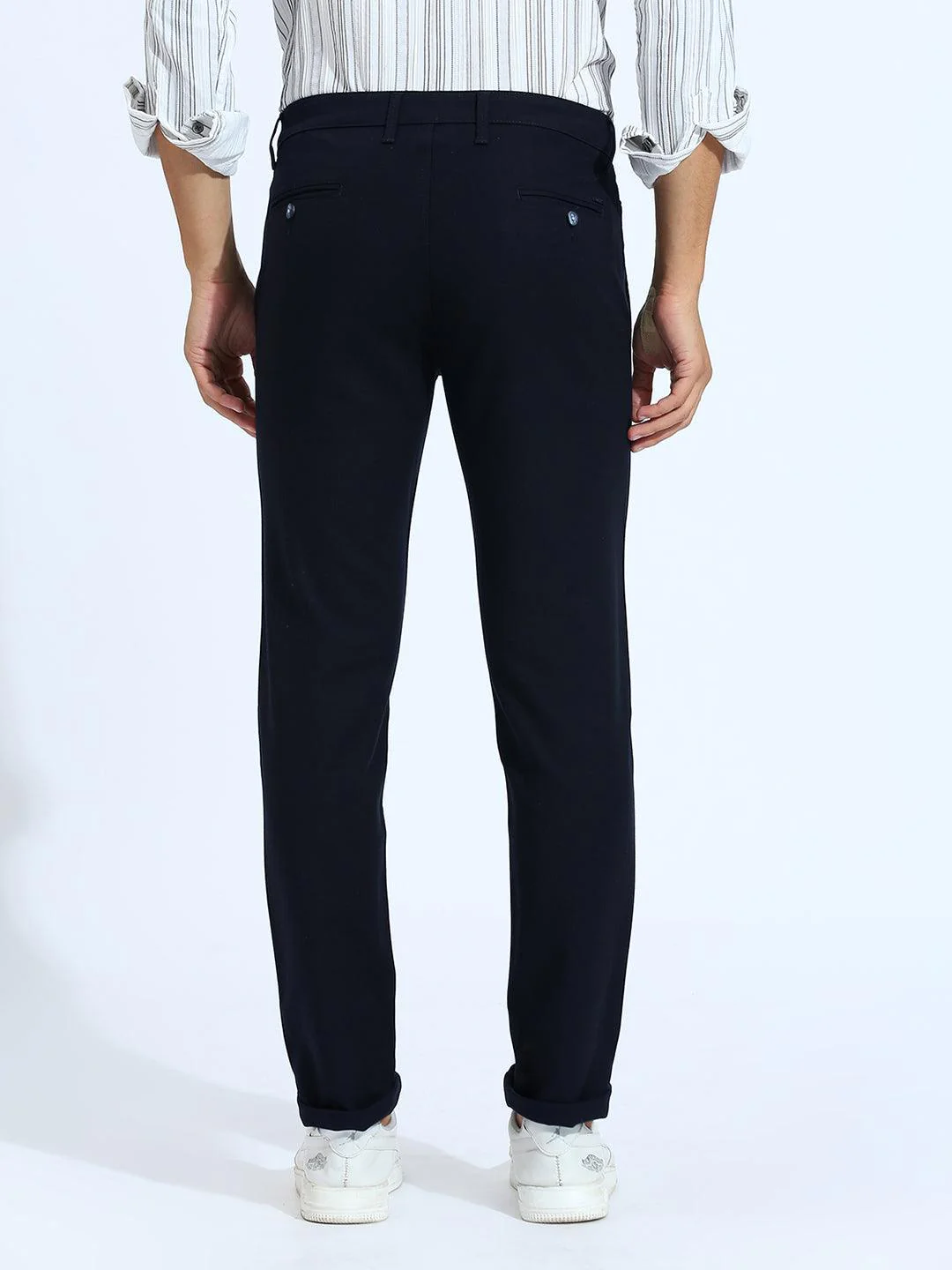 Stretchable Dark Navy Chino Pants - Image 5