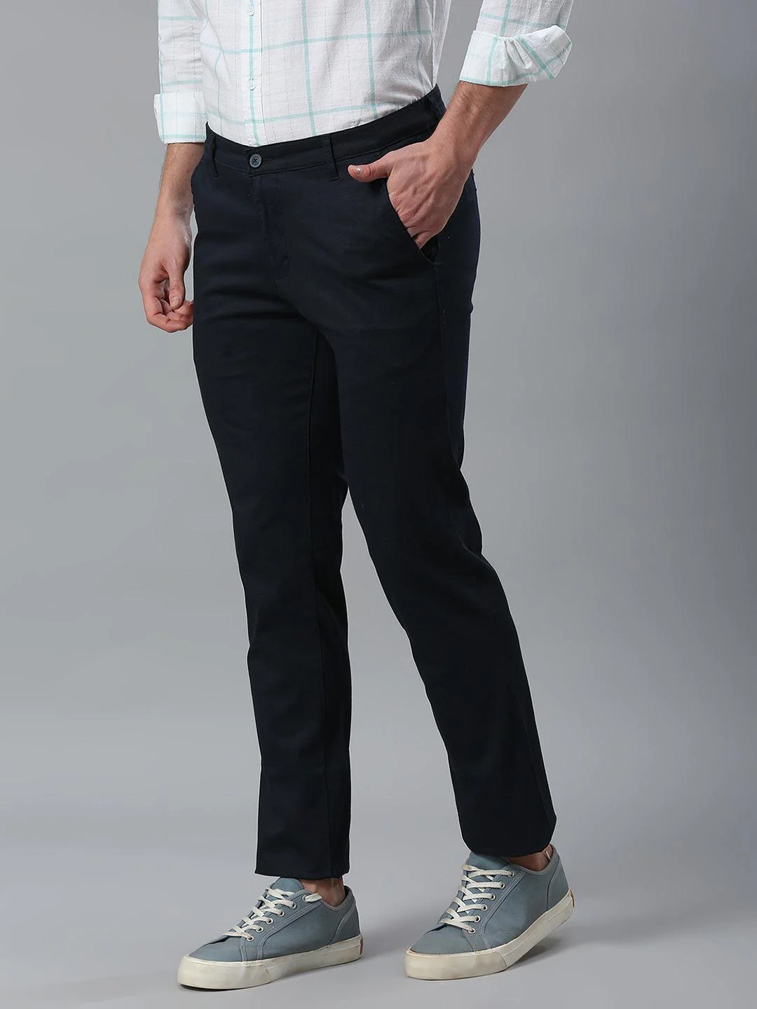Stretchable Dark Navy Chino Pants - Image 3