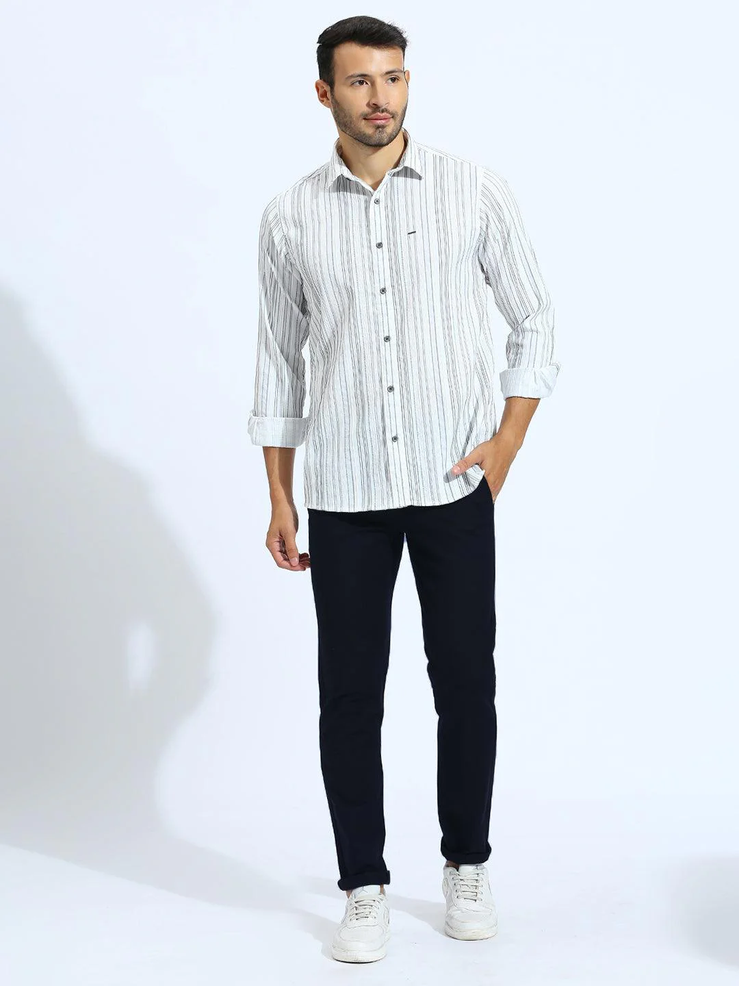Stretchable Dark Navy Chino Pants - Image 7