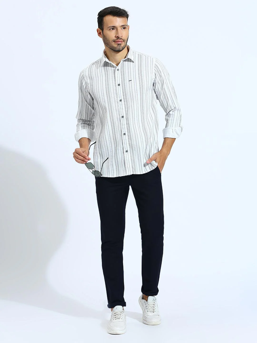 Stretchable Dark Navy Chino Pants - Image 8