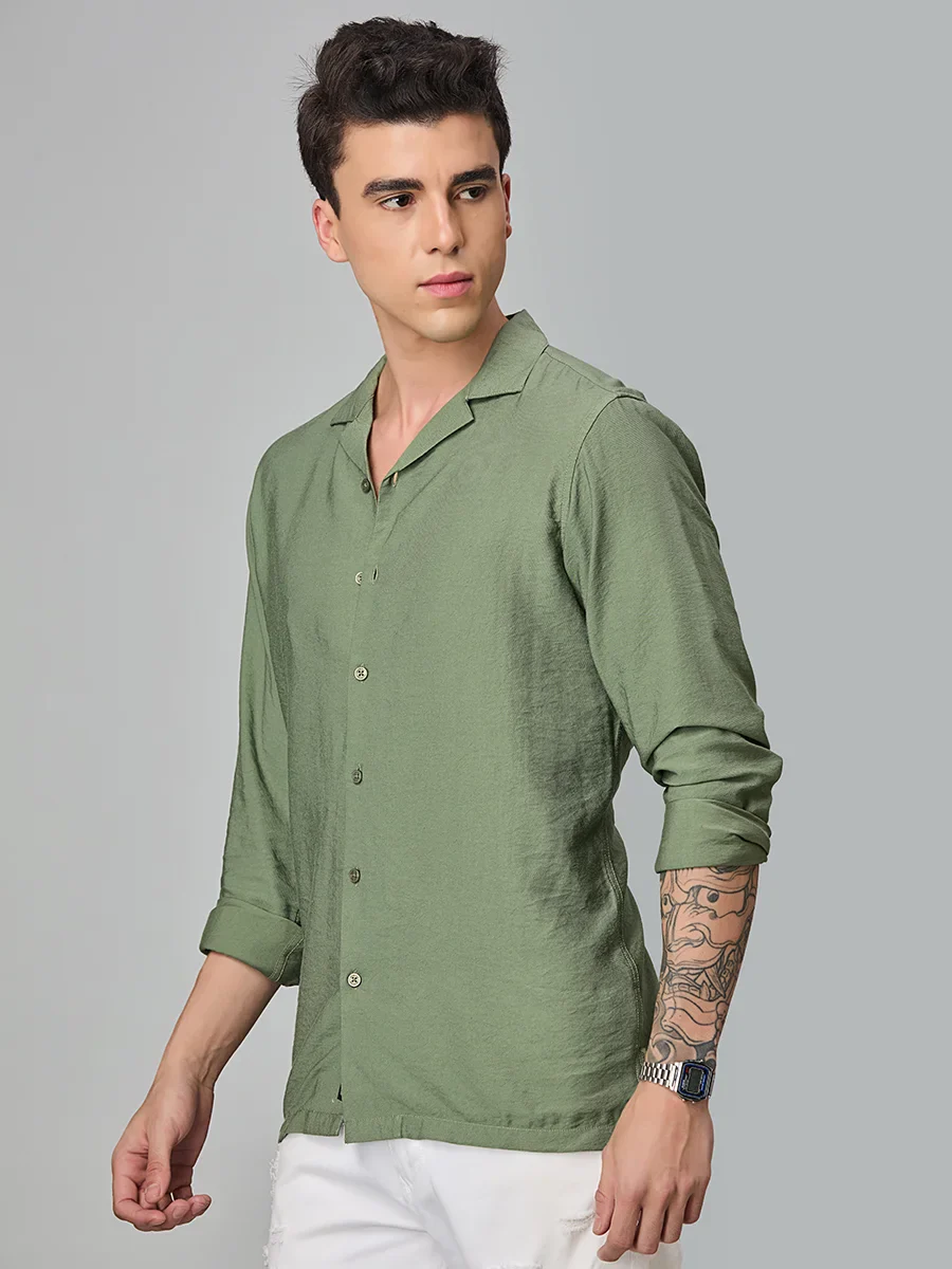 Olive Textured Shirt - Image 4
