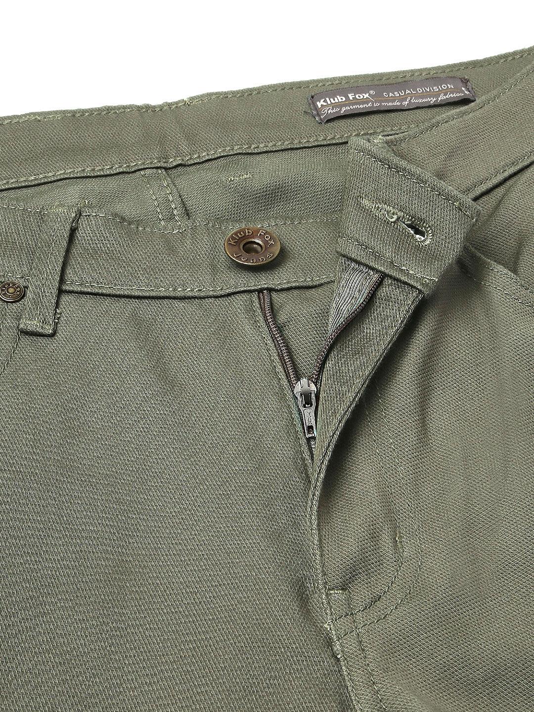 Stretchable Olive Skinny Fit Jeans - Image 2