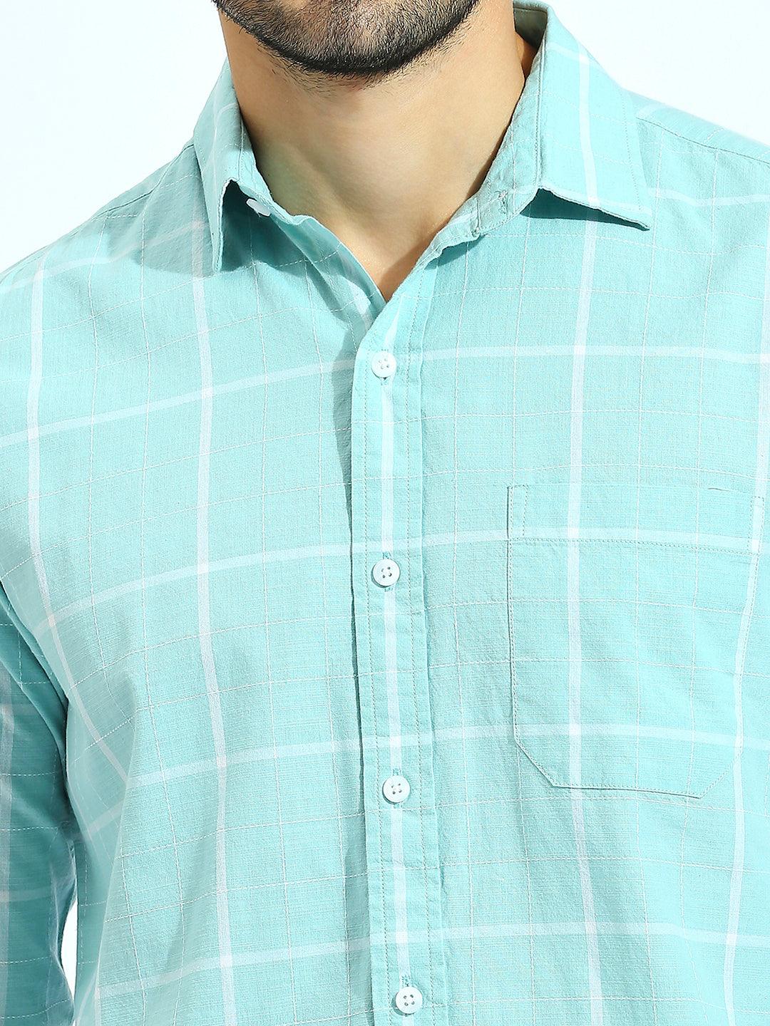 Sea Green Checkered Shirt - Image 6