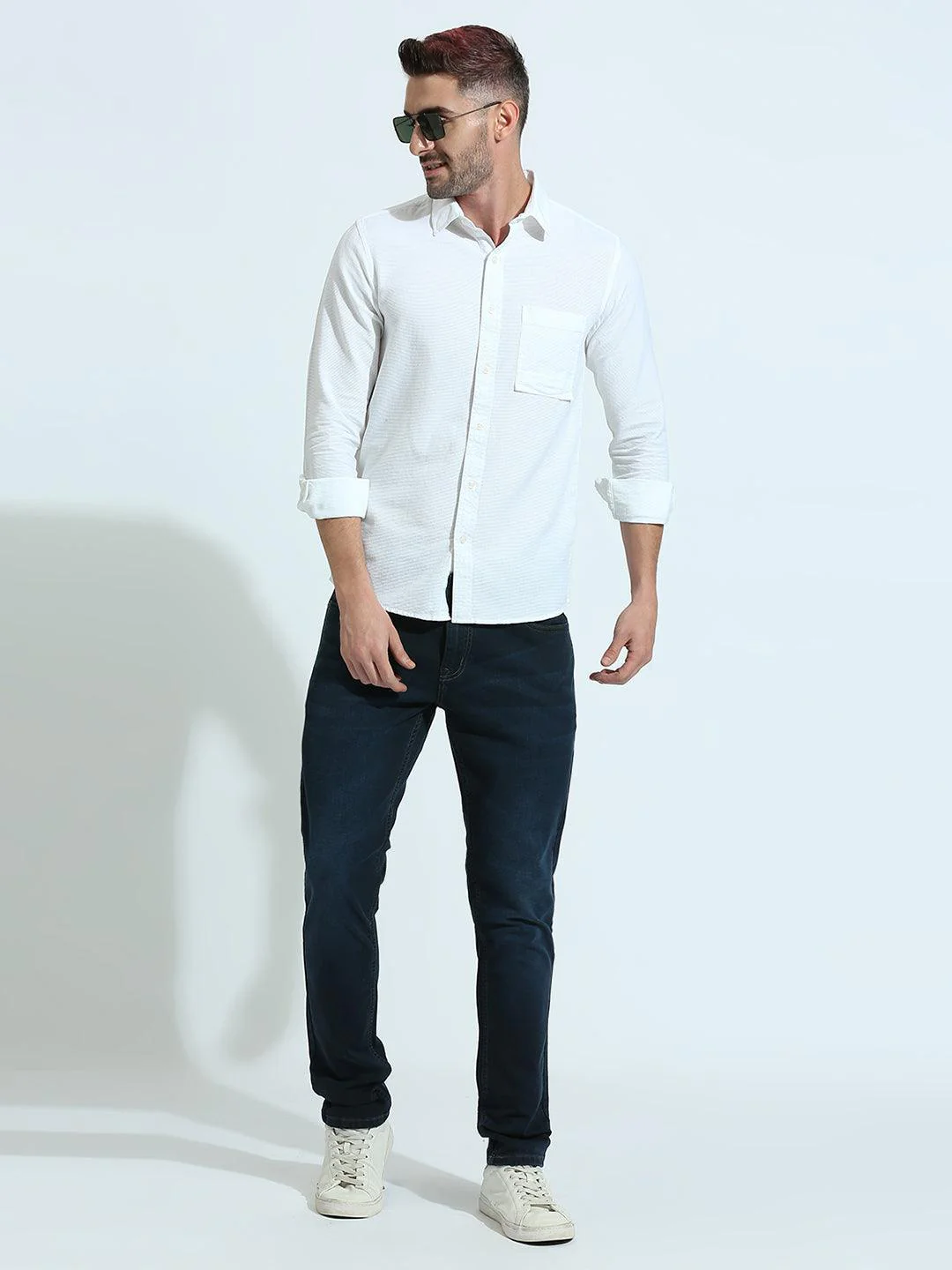 Linea Fine Weave White Shirt - Image 6