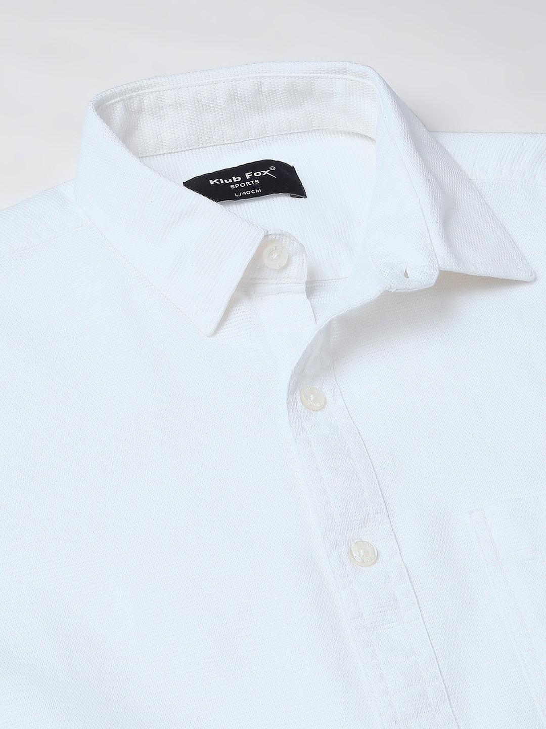Linea Fine Weave White Shirt - Image 7