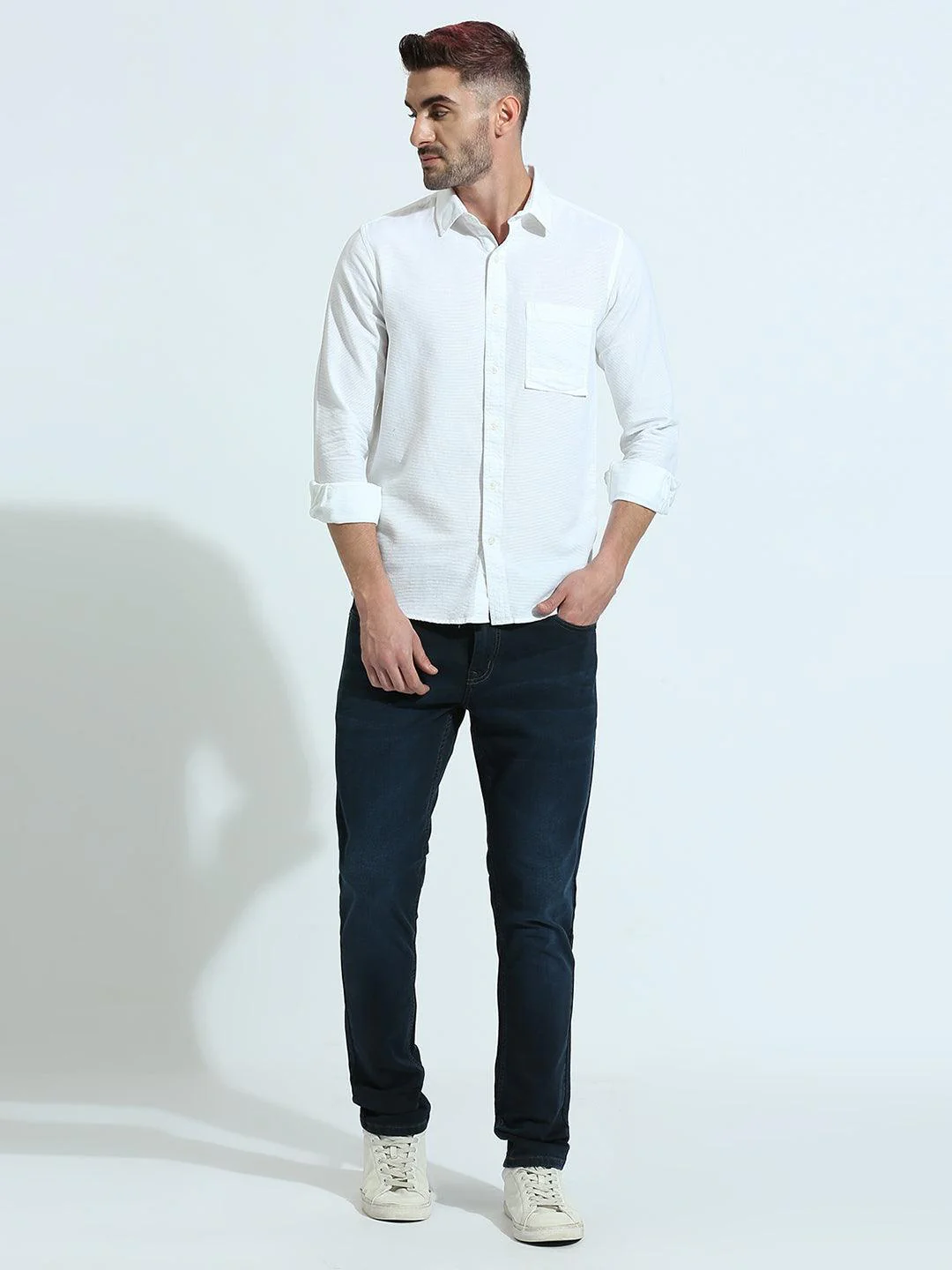 Linea Fine Weave White Shirt - Image 8