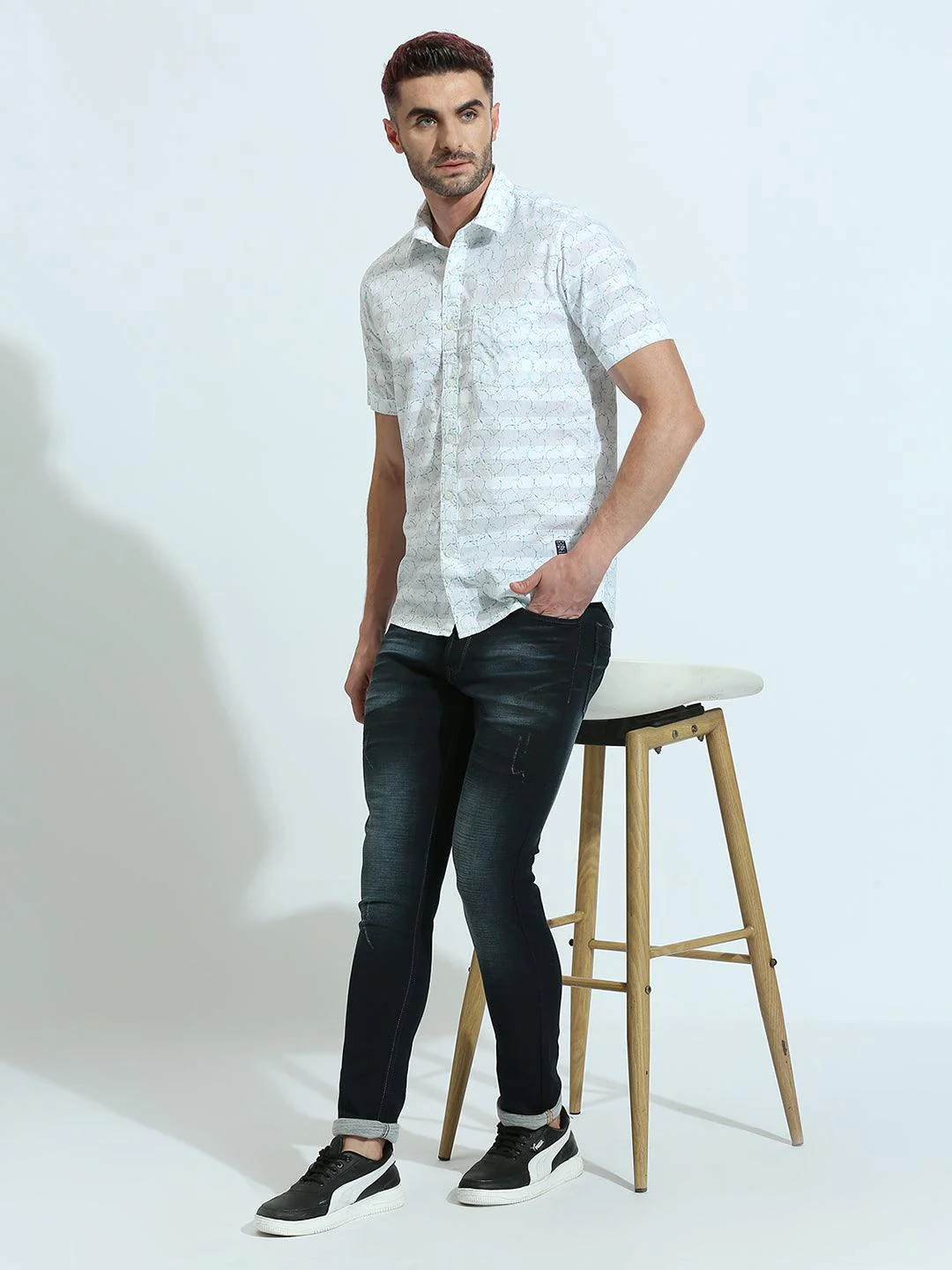 White Printed Shirt - Image 6